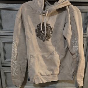 Beige Geometric Hoodie